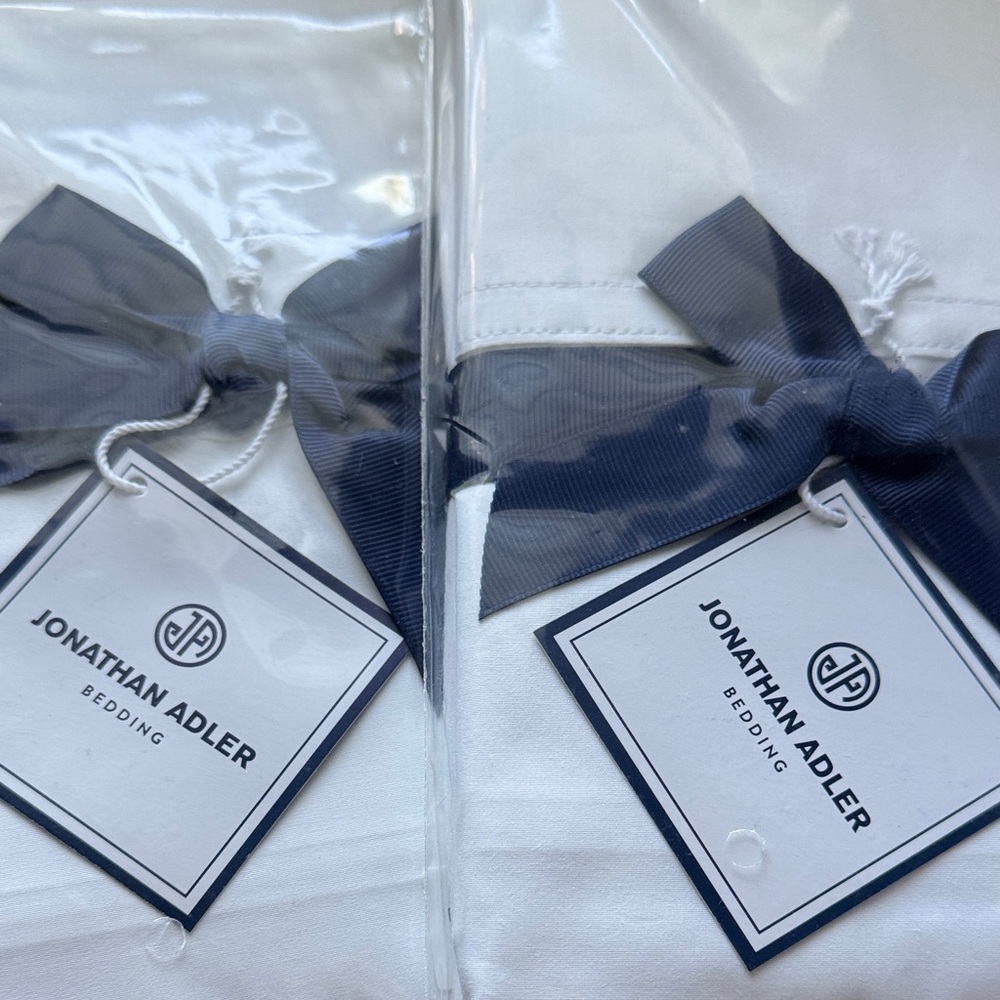Jonathan Adler White Percale Pillowcases set of 2 white standard